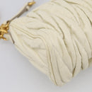 Miu Miu Matelasse Shoulder Bag Leather Beige Gold Auth 212751A-11