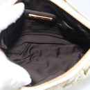 Miu Miu Matelasse Shoulder Bag Leather Beige Gold Auth 212751A-18