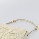 Miu Miu Matelasse Shoulder Bag Leather Beige Gold Auth 212751A-8