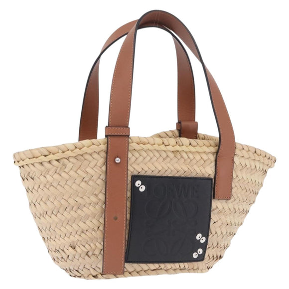 LOEWE x Studio Ghibli Soot Sprite Basket Bag Small Raffia Beige Auth 212755M