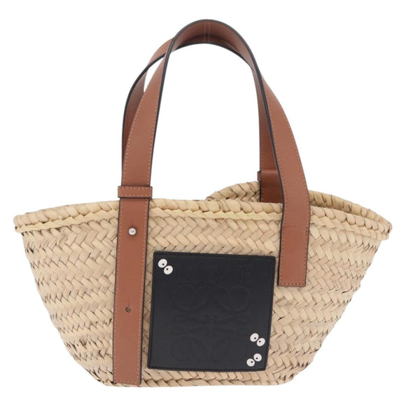 LOEWE x Studio Ghibli Soot Sprite Basket Bag Small Raffia Beige Auth 212755M