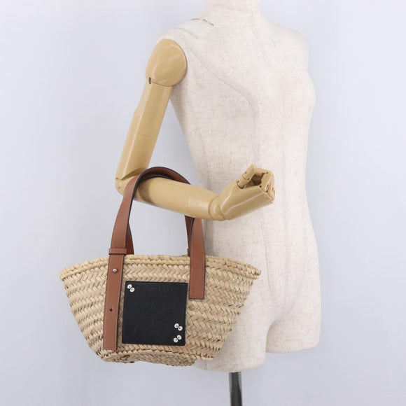 LOEWE x Studio Ghibli Soot Sprite Basket Bag Small Raffia Beige Auth 212755M