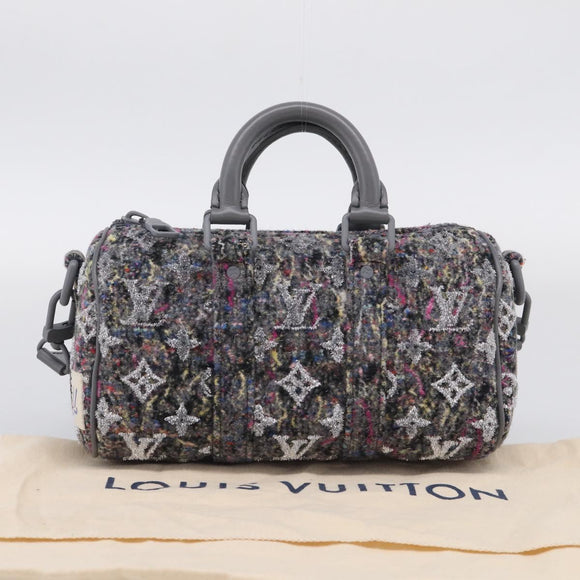 LOUIS VUITTON Monogram Felt Keepall XS Hand Bag Gray M80821 LV Auth 212758SM