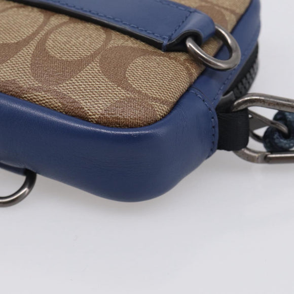 Coach x Disney 101 Dalmatians Pouch PVC Leather Brown Silver Auth 212760M