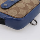Coach x Disney 101 Dalmatians Pouch PVC Leather Brown Silver Auth 212760M-11