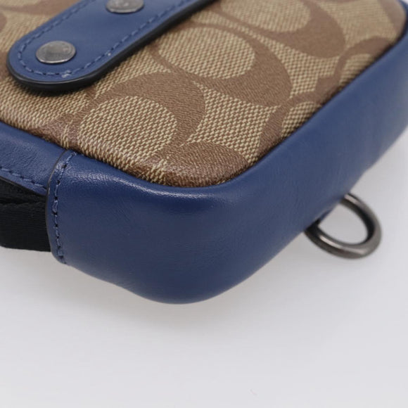 Coach x Disney 101 Dalmatians Pouch PVC Leather Brown Silver Auth 212760M