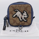 Coach x Disney 101 Dalmatians Pouch PVC Leather Brown Silver Auth 212760M-20