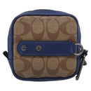 Coach x Disney 101 Dalmatians Pouch PVC Leather Brown Silver Auth 212760M-3