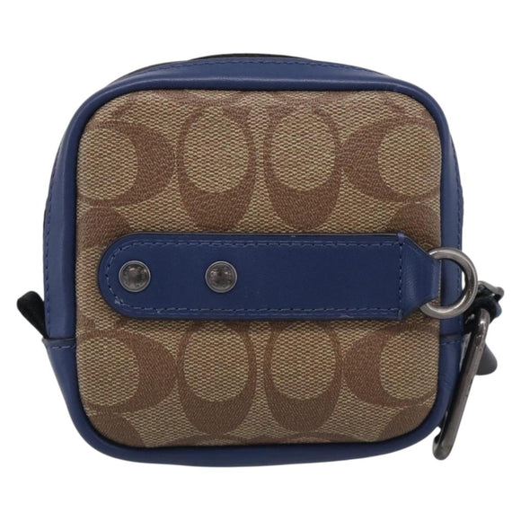 Coach x Disney 101 Dalmatians Pouch PVC Leather Brown Silver Auth 212760M