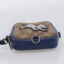 Coach x Disney 101 Dalmatians Pouch PVC Leather Brown Silver Auth 212760M-7