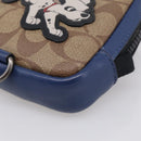 Coach x Disney 101 Dalmatians Pouch PVC Leather Brown Silver Auth 212760M-8