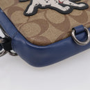 Coach x Disney 101 Dalmatians Pouch PVC Leather Brown Silver Auth 212760M-9