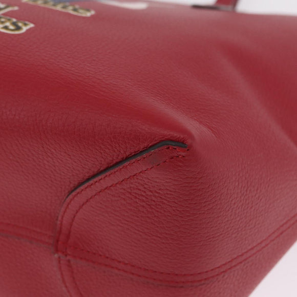 Coach x Disney Snow White Tote Bag Leather Red Gold Auth 212761M