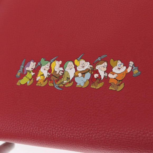 Coach x Disney Snow White Tote Bag Leather Red Gold Auth 212761M