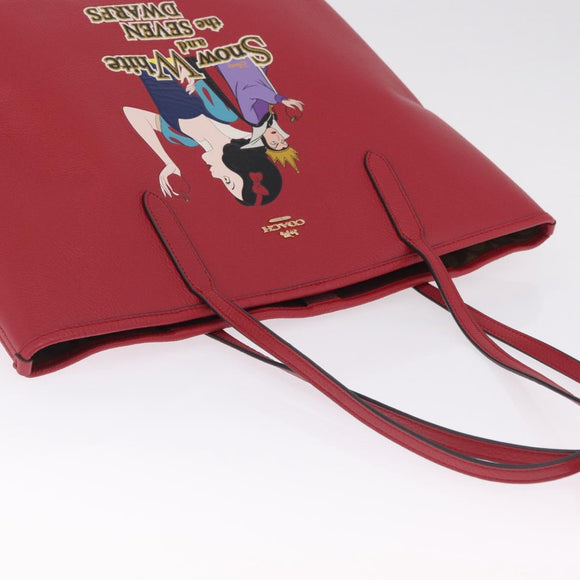 Coach x Disney Snow White Tote Bag Leather Red Gold Auth 212761M