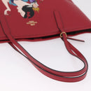 Coach x Disney Snow White Tote Bag Leather Red Gold Auth 212761M-7