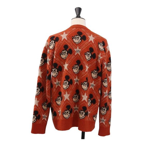 GUCCI x Disney Mickey Mouse Sweater Wool Orange Auth 212763M