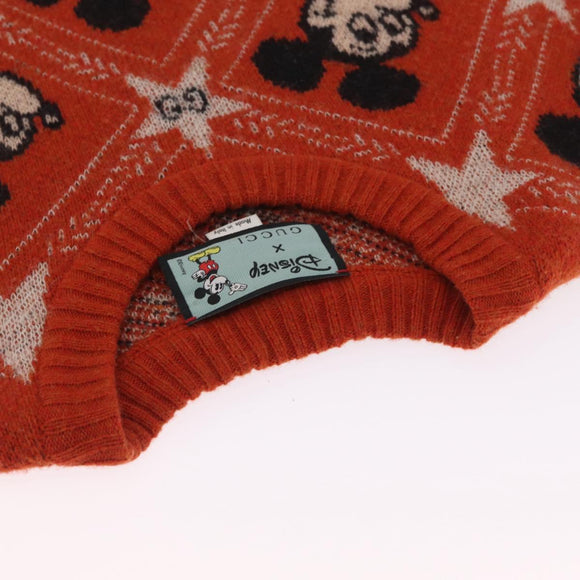 GUCCI x Disney Mickey Mouse Sweater Wool Orange Auth 212763M