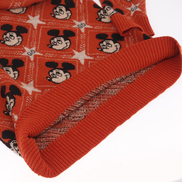 GUCCI x Disney Mickey Mouse Sweater Wool Orange Auth 212763M