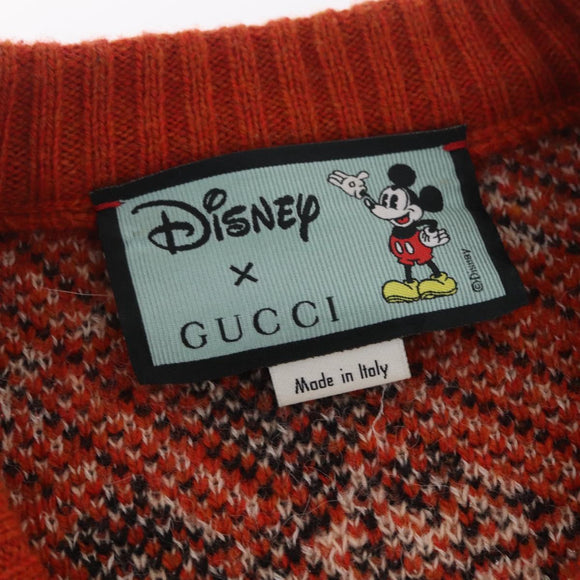 GUCCI x Disney Mickey Mouse Sweater Wool Orange Auth 212763M