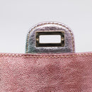CHANEL Matelasse 2.55 Double Flap Bag Goatskin Metallic Rainbow Auth 212765M-15