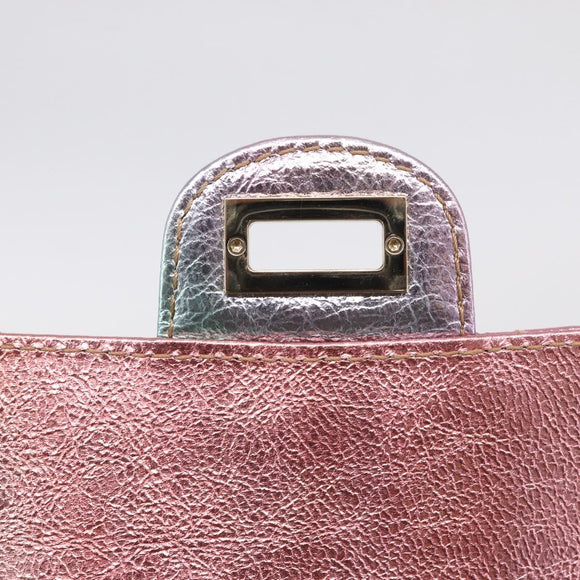 CHANEL Matelasse 2.55 Double Flap Bag Goatskin Metallic Rainbow Auth 212765M