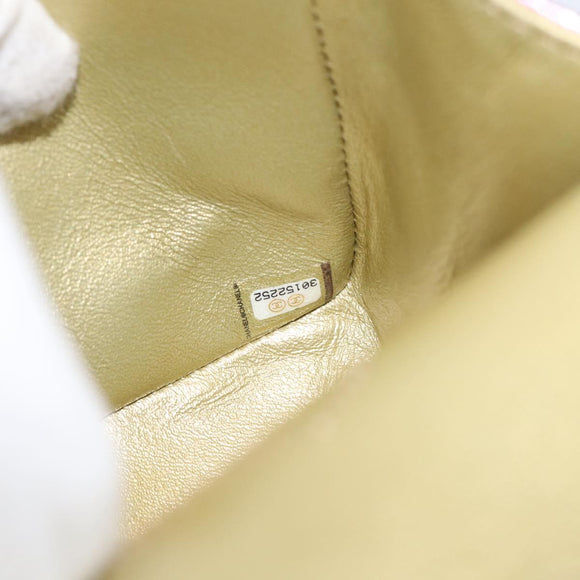CHANEL Matelasse 2.55 Double Flap Bag Goatskin Metallic Rainbow Auth 212765M