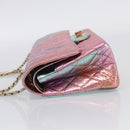 CHANEL Matelasse 2.55 Double Flap Bag Goatskin Metallic Rainbow Auth 212765M-4