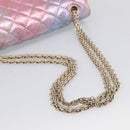 CHANEL Matelasse 2.55 Double Flap Bag Goatskin Metallic Rainbow Auth 212765M-7