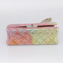 CHANEL Matelasse 2.55 Double Flap Bag Goatskin Metallic Rainbow Auth 212765M-9