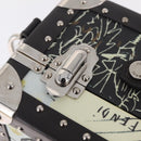 FENDI x Karl Langerfeld Trunk Leather Black Silver Auth 212766SM-19