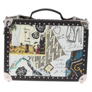 FENDI x Karl Langerfeld Trunk Leather Black Silver Auth 212766SM-2