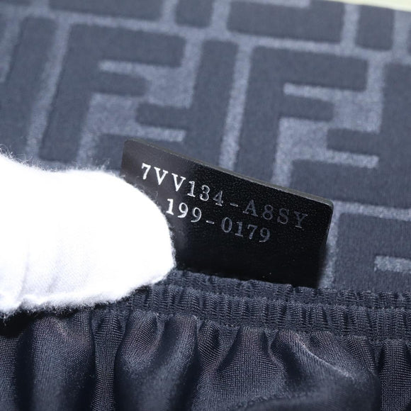 FENDI x Karl Langerfeld Trunk Leather Black Silver Auth 212766SM