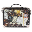 FENDI x Karl Langerfeld Trunk Leather Black Silver Auth 212766SM-3