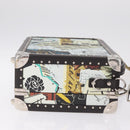 FENDI x Karl Langerfeld Trunk Leather Black Silver Auth 212766SM-4