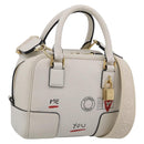 LOEWE Amazona 16 Hand Bag Leather White Gold Auth 212769SM-1