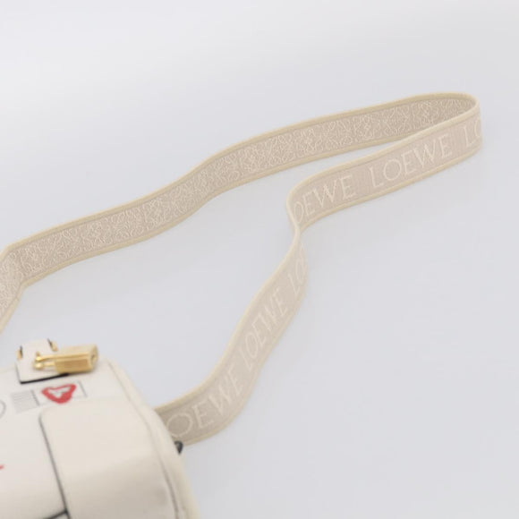 LOEWE Amazona 16 Hand Bag Leather White Gold Auth 212769SM