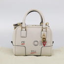 LOEWE Amazona 16 Hand Bag Leather White Gold Auth 212769SM-28