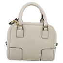 LOEWE Amazona 16 Hand Bag Leather White Gold Auth 212769SM-3
