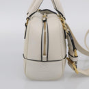 LOEWE Amazona 16 Hand Bag Leather White Gold Auth 212769SM-4