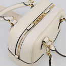 LOEWE Amazona 16 Hand Bag Leather White Gold Auth 212769SM-6