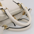 LOEWE Amazona 16 Hand Bag Leather White Gold Auth 212769SM-7