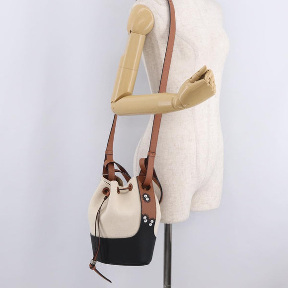 LOEWE x Studio Ghibli Soot Sprite Balloon Bag Small Canvas Beige Auth 212770SM