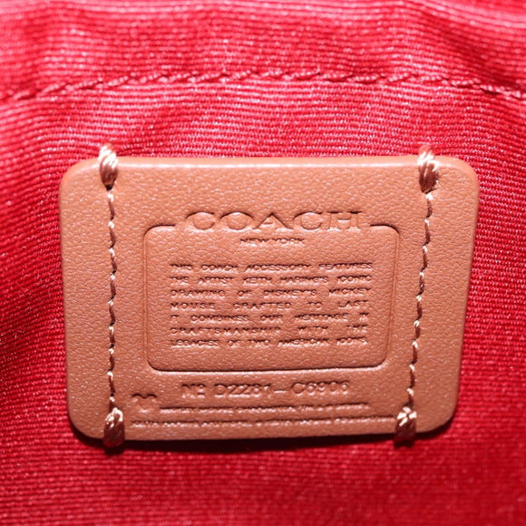 Coach x Disney × Keith Haring Mickey Mouse Bag Leather Black Gold Auth 212771M