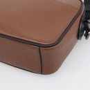 Coach x PAC MAN Shoulder Bag Leather Brown Silver Auth 212772M-12