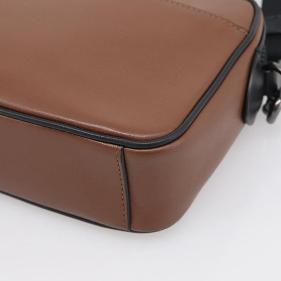 Coach x PAC MAN Shoulder Bag Leather Brown Silver Auth 212772M
