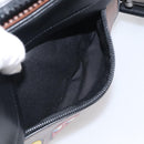 Coach x PAC MAN Shoulder Bag Leather Brown Silver Auth 212772M-24