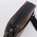 Coach x PAC MAN Shoulder Bag Leather Brown Silver Auth 212772M-6