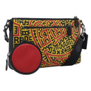 Coach x Disney × Keith Haring Shoulder Bag PVC Leather Yellow Auth 212773M-1