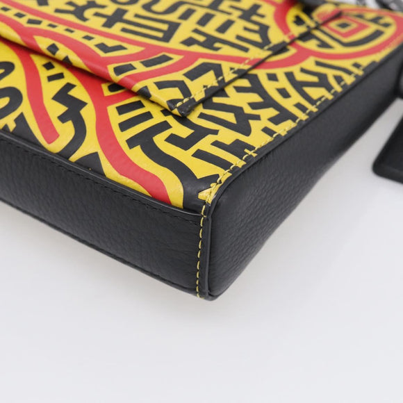 Coach x Disney × Keith Haring Shoulder Bag PVC Leather Yellow Auth 212773M